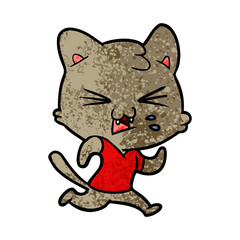cartoon cat hissing