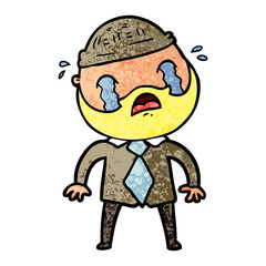 cartoon bearded man crying