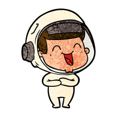 Obraz premium happy cartoon astronaut