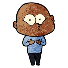 cartoon bald man staring