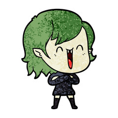 cute cartoon happy vampire girl