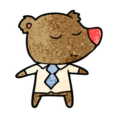 happy cartoon bear wearing shirt