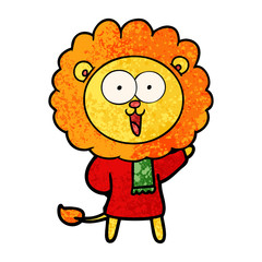 happy cartoon lion