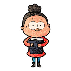 cartoon happy old woman