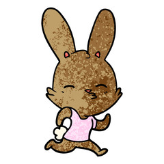 cartoon running rabbit