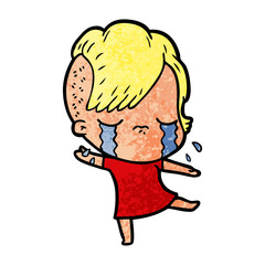 cartoon crying girl