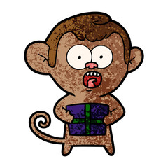 cartoon shocked monkey