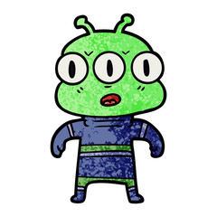 cartoon three eyed alien