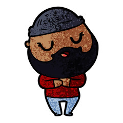 cute cartoon man with beard