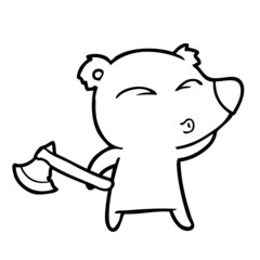 cartoon whistling bear