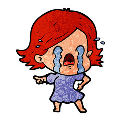 cartoon woman crying