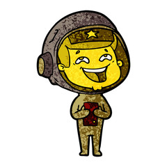 cartoon laughing astronaut