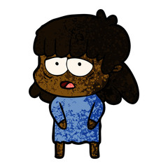 cartoon tired woman