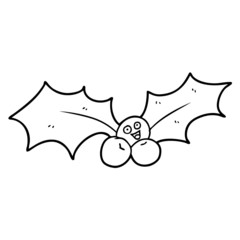 cartoon christmas holly