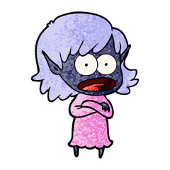 cartoon shocked elf girl