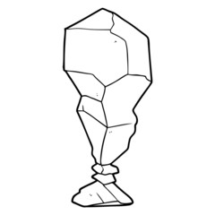 cartoon balancing rock