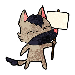 cartoon wolf with protest sign