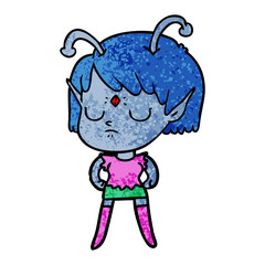 cartoon alien girl