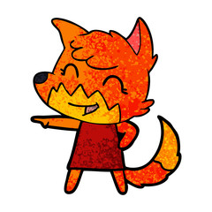 happy cartoon fox