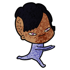 cute cartoon girl with hipster haircut