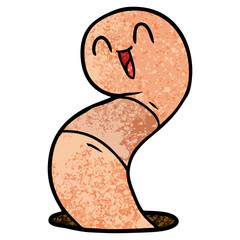 cartoon happy worm