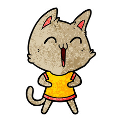 happy cartoon cat