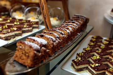   Chocolate cakes in a plate