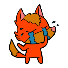 sad little fox cartoon character