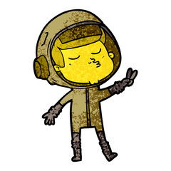 cartoon confident astronaut