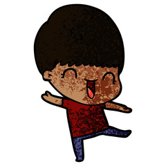 happy cartoon boy