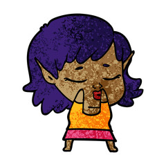pretty cartoon elf girl