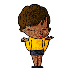 cartoon woman with eyes shut