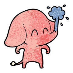 cute cartoon elephant spouting water