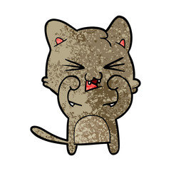 cartoon cat hissing