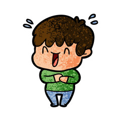 cartoon laughing boy