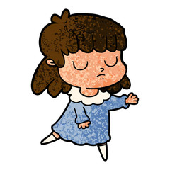 cartoon indifferent woman