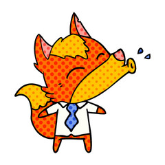 office worker fox cartoon character