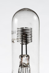 Closeup of an old electronic vacuum tube