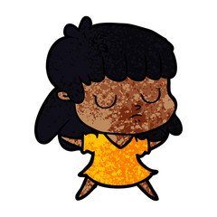 cartoon indifferent woman