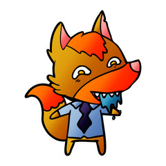 office worker fox cartoon character
