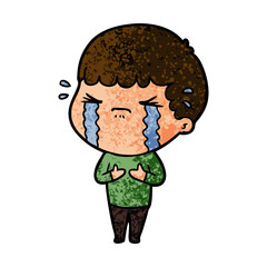 Obraz premium cartoon man crying