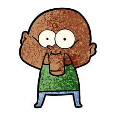 cartoon bald man staring