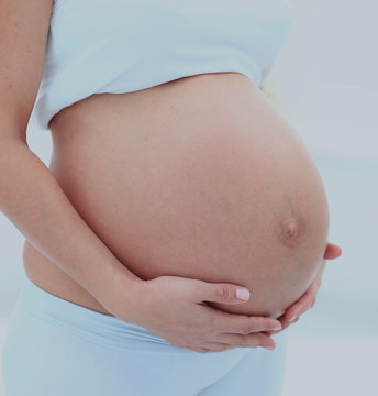 happy mom. pregnant woman's belly