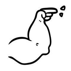 cartoon muscular arm pointing