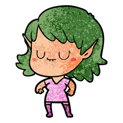 happy cartoon elf girl