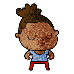 cartoon calm woman