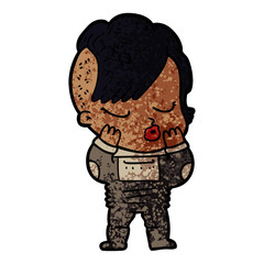 cartoon pretty hipster girl