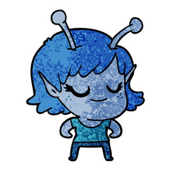 smiling alien girl cartoon