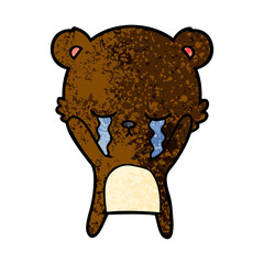 Obraz premium crying bear cartoon character