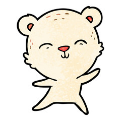 happy cartoon polar bear dancing
